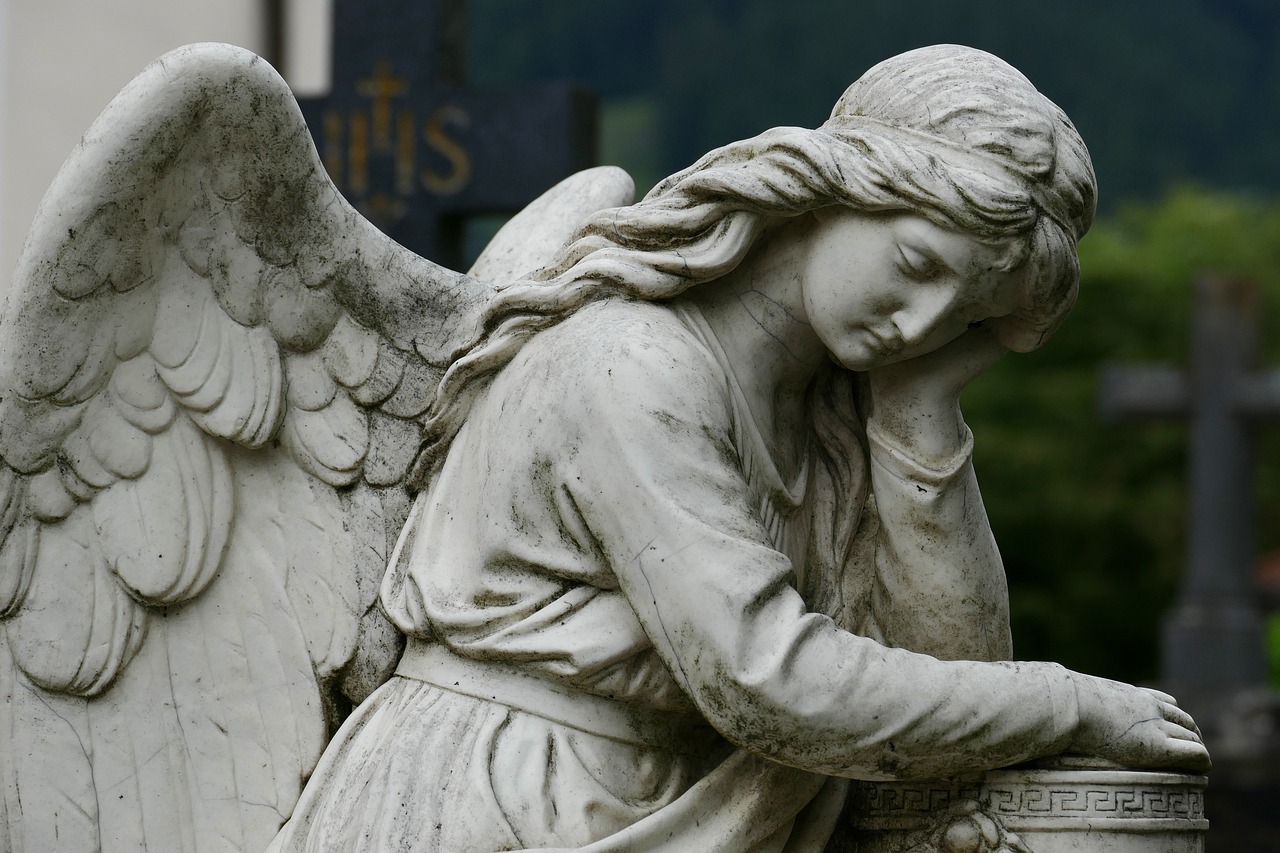 angel, graveyard, sculpture